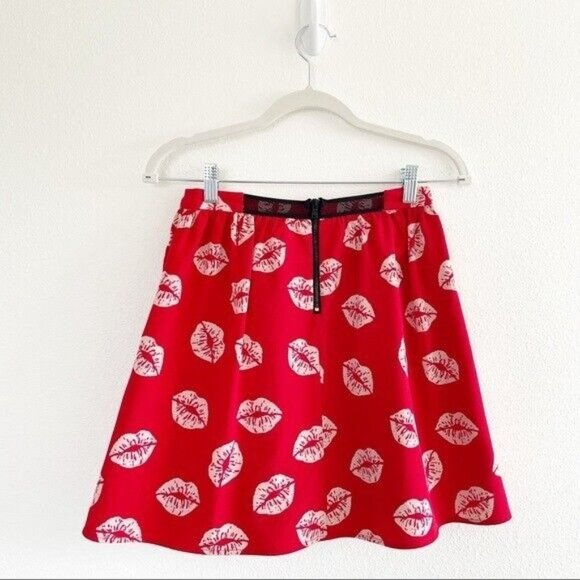 Sam Edelman X Revolve 90's Inspired Lips Novelty Print Full Mini Skirt Size 2 - Picture 8 of 14